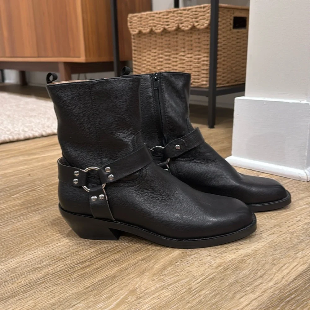 Leather Moto Boots - Picture 3 of 8